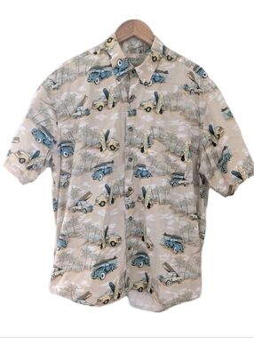 Natural Issue Hawaiian Shirt Mens XL Surfboards Trucks Beach Button Down Cotton